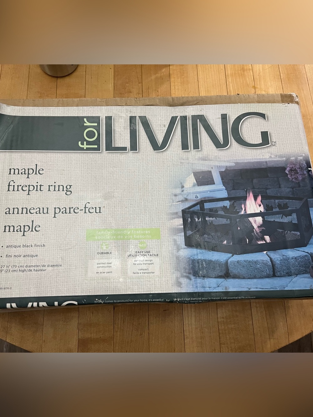 New in box Fire Pit Ring with Canadian Maple Leafs